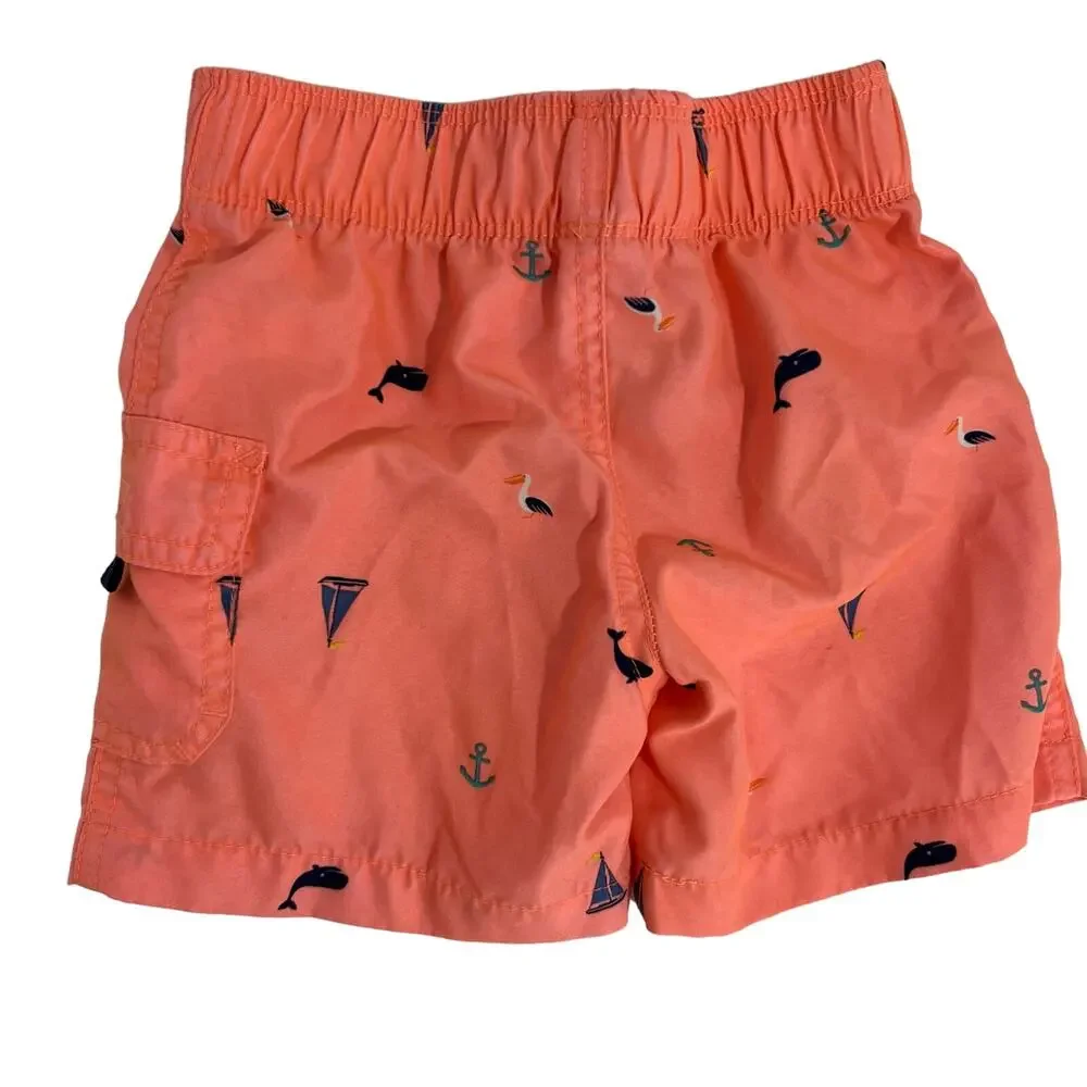 Carter’s Pink Nautical Swim Trunks Shorts Size 18 Months